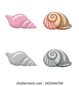 Vector design of animal and decoration icon. Set of animal and ocean vector icon for stock.