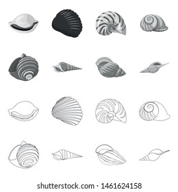 Vector design of animal and decoration icon. Collection of animal and ocean stock vector illustration.