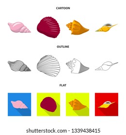Vector design of animal and decoration logo. Set of animal and ocean vector icon for stock.