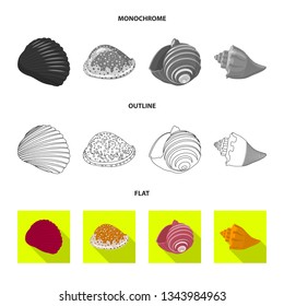 Vector design of animal and decoration logo. Collection of animal and ocean stock symbol for web.