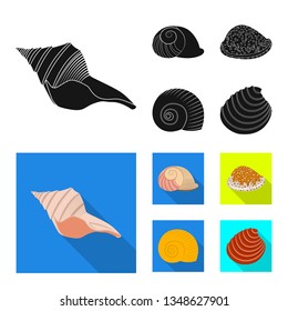 Vector design of animal and decoration logo. Set of animal and ocean stock symbol for web.
