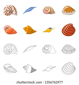 Vector design of animal and decoration logo. Collection of animal and ocean stock symbol for web.