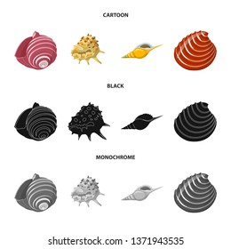 Vector design of animal and decoration logo. Set of animal and ocean stock symbol for web.