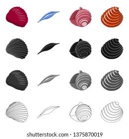 Vector design of animal and decoration logo. Set of animal and ocean stock symbol for web.