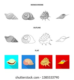 Vector design of animal and decoration logo. Collection of animal and ocean vector icon for stock.