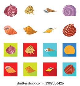 Vector design of animal and decoration logo. Collection of animal and ocean vector icon for stock.