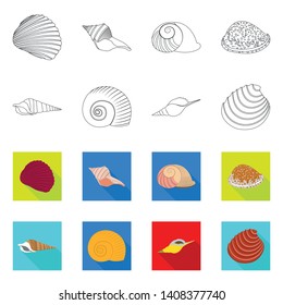 Vector design of animal and decoration logo. Set of animal and ocean vector icon for stock.