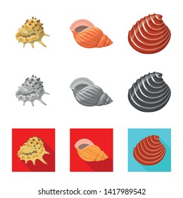 Vector design of animal and decoration logo. Set of animal and ocean stock symbol for web.