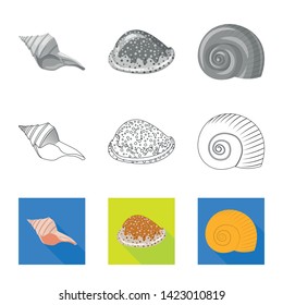 Vector design of animal and decoration logo. Set of animal and ocean vector icon for stock.