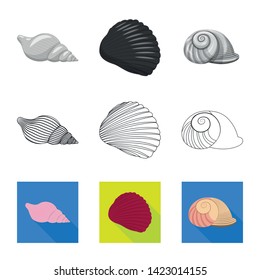 Vector design of animal and decoration logo. Collection of animal and ocean stock symbol for web.