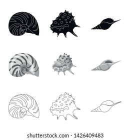 Vector design of animal and decoration logo. Collection of animal and ocean vector icon for stock.