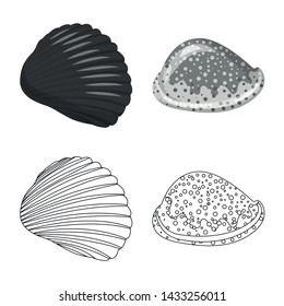 Vector design of animal and decoration logo. Set of animal and ocean vector icon for stock.