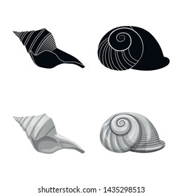 Vector design of animal and decoration logo. Set of animal and ocean stock symbol for web.