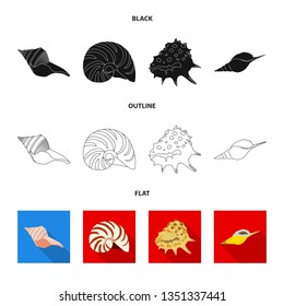 Vector design of animal and decoration sign. Set of animal and ocean stock vector illustration.