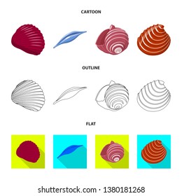 Vector design of animal and decoration sign. Collection of animal and ocean vector icon for stock.