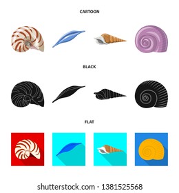 Vector design of animal and decoration sign. Set of animal and ocean stock symbol for web.