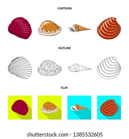 Vector design of animal and decoration sign. Set of animal and ocean stock vector illustration.