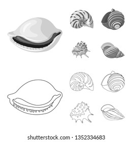 Vector design of animal and decoration symbol. Collection of animal and ocean stock vector illustration.