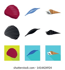 Vector design of animal and decoration symbol. Collection of animal and ocean stock symbol for web.