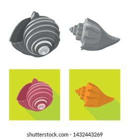 Vector design of animal and decoration symbol. Collection of animal and ocean stock symbol for web.