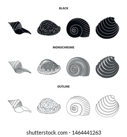 Vector design of animal and decoration symbol. Collection of animal and ocean vector icon for stock.