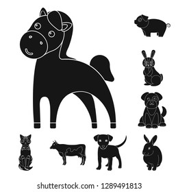 Vector design of animal and habitat icon. Collection of animal and farm stock symbol for web.