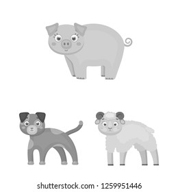 Vector design of animal and habitat logo. Collection of animal and farm stock vector illustration.