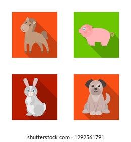 Vector design of animal and habitat symbol. Collection of animal and farm stock symbol for web.