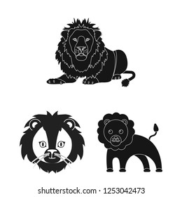 Vector design of animal  and jungle sign. Collection of animal  and funny stock symbol for web.