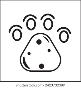 vector design of animal paw print silhouette illustration in black and white. Suitable for logos, icons, posters, advertisements, banners, companies, t-shirt designs, stickers, websites.