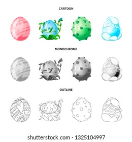 Vector design of animal and prehistoric icon. Set of animal and cute  stock vector illustration.