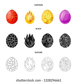 Vector design of animal and prehistoric icon. Set of animal and cute  vector icon for stock.