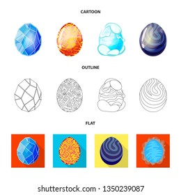 Vector design of animal and prehistoric icon. Set of animal and cute  vector icon for stock.