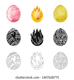 Vector design of animal and prehistoric icon. Collection of animal and cute  vector icon for stock.