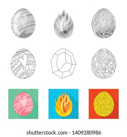 Vector design of animal and prehistoric icon. Collection of animal and cute  vector icon for stock.