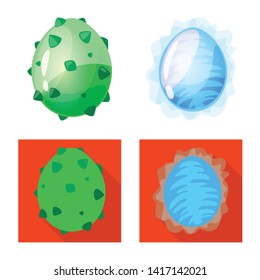 Vector design of animal and prehistoric icon. Collection of animal and cute  vector icon for stock.