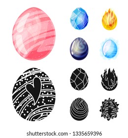 Vector design of animal and prehistoric logo. Set of animal and cute  stock symbol for web.
