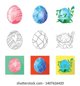 Vector design of animal and prehistoric logo. Collection of animal and cute  vector icon for stock.