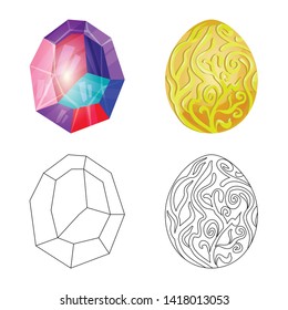 Vector design of animal and prehistoric logo. Set of animal and cute  vector icon for stock.