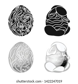 Vector design of animal and prehistoric sign. Collection of animal and cute  vector icon for stock.