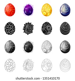 Vector design of animal and prehistoric symbol. Set of animal and cute  vector icon for stock.