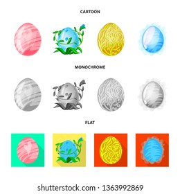 Vector design of animal and prehistoric symbol. Collection of animal and cute  vector icon for stock.