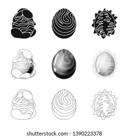 Vector design of animal and prehistoric symbol. Set of animal and cute  vector icon for stock.