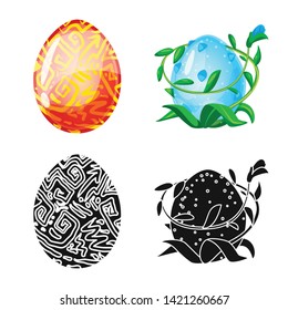 Vector design of animal and prehistoric symbol. Collection of animal and cute  stock vector illustration.