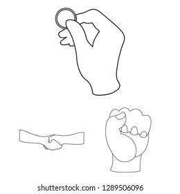 Vector design of animated and thumb icon. Set of animated and gesture stock symbol for web.