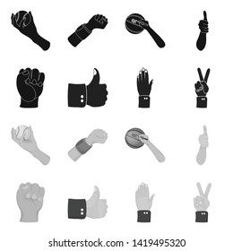 Vector design of animated and thumb icon. Collection of animated and gesture stock vector illustration.