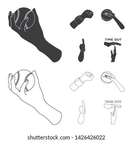 Vector design of animated and thumb icon. Set of animated and gesture vector icon for stock.