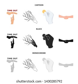 Vector design of animated and thumb icon. Collection of animated and gesture vector icon for stock.