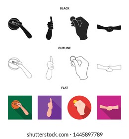 Vector design of animated and thumb icon. Collection of animated and gesture vector icon for stock.