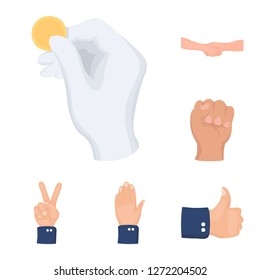 Vector design of animated and thumb logo. Set of animated and gesture vector icon for stock.